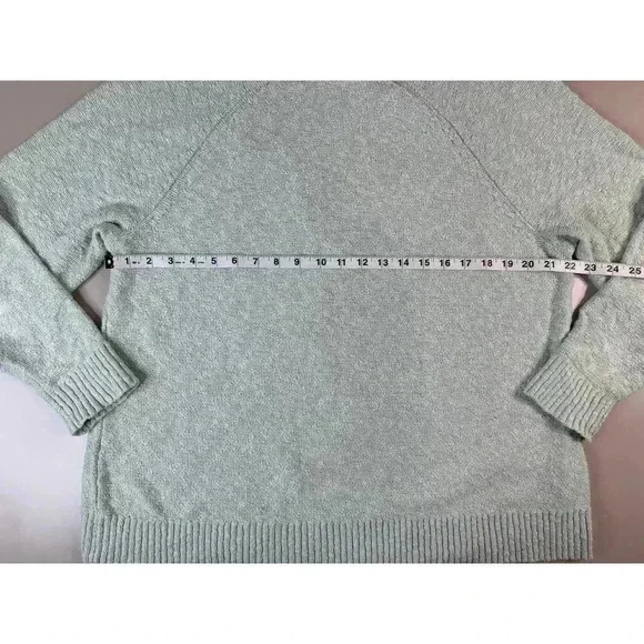 LL Bean Mint Green Cozy Knit Crewneck Sweater Womens Plus 2X Coastal Laggenlook - Picture 3 of 9